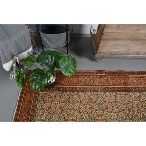 Alfombra turca Vintage clásica naranja Beige 6,3X9,4 pies hecha a mano Patchwork rectángulo diseño lana poliéster para adolescentes - Product Image 3