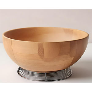 Bol de service en bois massif écologique et jetable fabriqué à la main bols à salade polyvalents pour la cuisine à domicile marron - Product Image 4