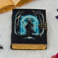 Carnet en cuir imprimé Durien Destiny Enchanted Gateway, thème Sorcier, Fantastique, Sorcière, Magique, Grimoire, Animal, Classique