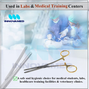 Hemostática con mandíbulas dentadas cruzadas, instrumento quirúrgico Manual reutilizable de acero inoxidable Premium Longitudinal con soporte en línea - Product Image 6