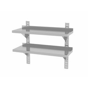 Étagère réglable à double paroi 800x300x(H)600mm 2 supports HENDI - Product Image 1