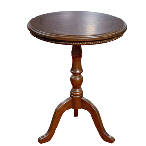 โต๊ะรับประทานอาหารทรงกลมเชอร์ราตันไม้เนื้อแข็งยางพาราสีน้ำตาลวอลนัทตกแต่งบ้านเฟอร์นิเจอร์ตกแต่งบ้าน - Product Image 1