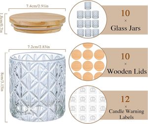 Recipientes de Vidrio con Tapas de Madera y Portavelas para Fabricación de Velas, Decoración de Bodas, Suministros al por Mayor - Product Image 5