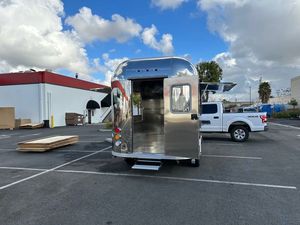 Remolque de carro de comida móvil abierto de doble cara para fruta, leche, agua, nueces, maíz - Product Image 3