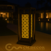 DNT.003.09 Lampe de jardin LED solaire en métal de qualité supérieure avec capteur de lumière et garantie de 5 ans