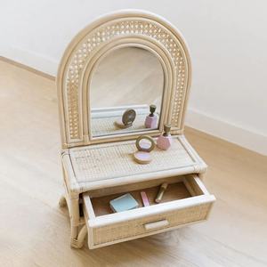 Gran oferta, joyero de ratán de alta calidad con espejo, muebles de dormitorio para niños de ratán hechos a mano OEM del fabricante de Vietnam - Product Image 4