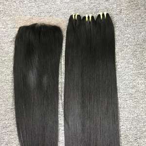 Extensions de cheveux Remy lisses à double tirage en gros et perruques HD perruque à fermeture à lacet nœuds pour vendeurs de perruques à fermeture à lacet suisse - Product Image 2