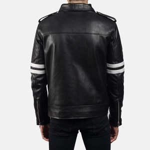 Chaqueta de piel de oveja Dragonhide Autumn XS 6XL negra, estilo streetwear, con cremallera, cuello alto, capucha, impermeable, con patrón de satén tejido. - Product Image 4