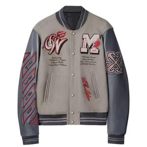 Veste universitaire en laine et cuir PU haut de gamme OEM/ODM disponible pour les commandes en gros - Product Image 4