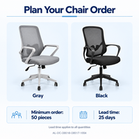 Chaise de bureau à dossier haut en maille avec base en PP, roulettes en nylon et réglage en hauteur pour bureau informatique et sièges de conférence