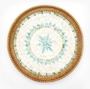 ถาดสำหรับตกแต่งโต๊ะลายมุกสวยงามพร้อมเส้นขอบหวายสำหรับตกแต่งโต๊ะถาดเสิร์ฟอาหารงานฝีมือจากเวียดนาม - Product Image 4