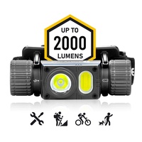 Linterna Frontal LED, Batería de Iones de Litio 21700 de 4000 mAh y 3.7 V, Recargable por USB-C