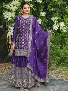 Derniers vêtements de fête et de mariée ethniques à la mode Designer indien pakistanais Exclusif Dernier costume en tissu Sharara Produit très exigeant - Product Image 2