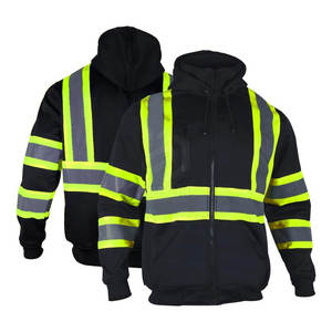 Sudadera con capucha reflectante de seguridad laboral antibacteriana de microfibra para hombre hecha a medida de fábrica - Product Image 2