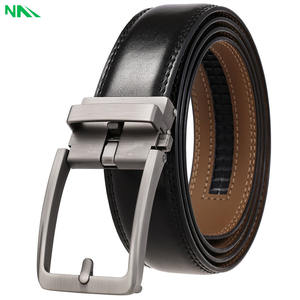 Ceinture en cuir de vache de haute qualité, tendance, écologique, durable, motif uni, boucle à ardillon, style formel, alliage, pour homme d'affaires - Product Image 2