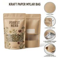 Pochette en papier kraft durable et écologique |   Sac anti-odeur laminé VMPET/PE de qualité alimentaire pour thé aux herbes séché de qualité supérieure
