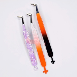 New Collection Professional Christmas Orange Black Lash Tweezers Custom Logo Non-Fiber Tip Durable High Quality Customized - Product Image 3