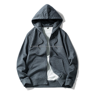 Sweat-shirts pour hommes de qualité supérieure, séchage rapide, coton respirant, manches longues, fermeture éclair tendance, motif uni brodé - Product Image 5