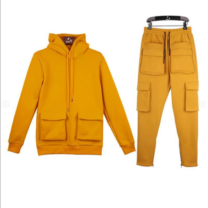 Conjuntos de traje de entrenamiento de peso pesado para hombre de Otoño Invierno, superventas, pantalones Cargo, abrigos transpirables con múltiples bolsillos para correr, personalizables - Product Image 5