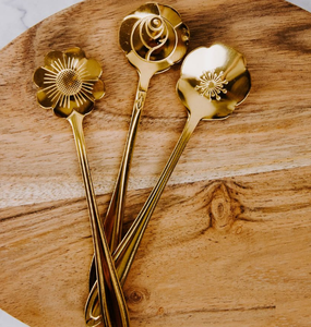 Juego de cucharas de café de acero pulido dorado hecho a mano de la mejor calidad, vajilla con espejo y mango de Metal, cubiertos - Product Image 4