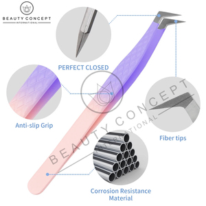 Multi Color Good Selling High Quality OEM Service Factory Rate Eyelash Extension Tweezers By Beauty Concept International - Product Image 6