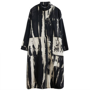 Nouvelle Boutique en gros 2024 automne nouveau mi-long mode Style polyvalent décontracté impression femmes manteau - Product Image 1