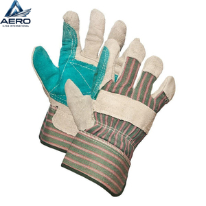 Guantes de trabajo de cuero con logotipo personalizado a bajo precio, guantes de trabajo de cuero para hombre para seguridad de las manos, uso en exteriores. - Product Image 6