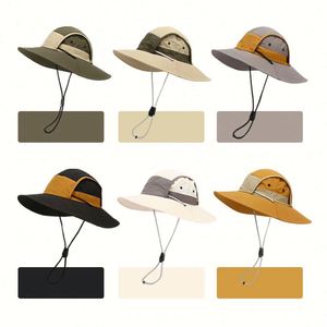 Chapeau de soleil d'extérieur OEM avec logo personnalisé brodé, chapeau bob pour la pêche et la randonnée, design tricoté assorti aux couleurs - Product Image 3