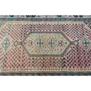 Alfombra vintage de 3.2x5.9 pies, alfombra turca, alfombra marrón con lunares de lana - Product Image 5