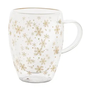 Mug en verre personnalisé Snostro pour Noël, produit de merchandising festif pour les fêtes - Product Image 1