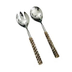 Ensemble de couverts pour salade en acier inoxydable, qualité supérieure, design vintage, cuillère pour les fêtes de mariage - Product Image 5