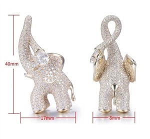 Elefante de Plata de Ley 925 Iced Out Moissanite Diamond Pendant Making para Diamond Pendant Hip Hop Jewelry - Product Image 1