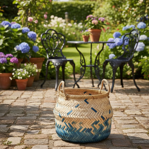 Panier de rangement pour vêtements en rotin naturel avec poignée - Forme ovale écologique, multi-usages, décoration d'intérieur - Product Image 2