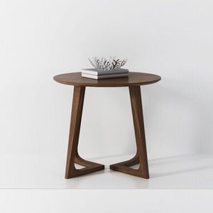 Smooth finished mango wood <b>side</b> <b>table</b> with minimalist curves ideal for compact areas and clean interior lines - Product Image 3