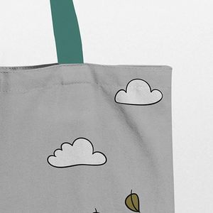 Sacs fourre-tout portables en toile de coton pour petite fille, avec fermeture éclair, couleur unie, motif dessin animé, pour toutes les saisons (hiver, printemps, été, automne) - Product Image 4