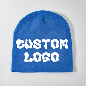 2025 gorros de alta calidad con logotipo personalizado Y2K Unisex sin puños Jacquard Mohair gorros de punto peludos gorros de mohair de invierno gorros de mohair sombreros - Product Image 3