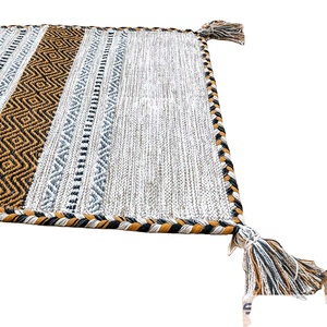 Modern Traditional Design Striped Ethnic Cotton <b>Runner</b> Rug Handcrafted and Handwoven <b>for</b> Home Use <b>Washable</b> - Product Image 1