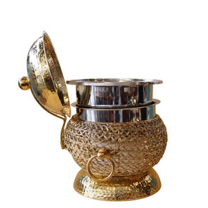 Chafing Dish Dorado de Acero Inoxidable, Calentador de Comida de Lujo para Buffet, Juego de Chafing Dishes Dorados Colgantes para Buffet - Product Image 4