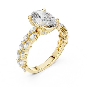 2.0ct Brilliant Cut Moissanite <b>Solitaire</b> <b>Ring</b> 925 Sterling <b>Silver</b> Rhodium Plated Luxury Marquise Accent Bridal Engagement Fine - Product Image 6