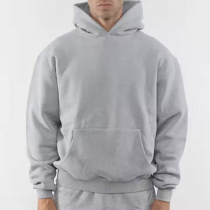 Pull à capuche surdimensionné 100% coton pour homme, poids lourd, luxe, vierge pour l'hiver, impression personnalisée, style streetwear à épaules tombantes - Product Image 4