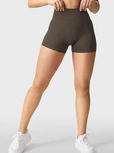 <b>Women</b> Breathable Hot <b>Biker</b> <b>Shorts</b> with Pockets Mid Waist Tummy Control 100% Cotton Workout Yoga Athletic Gym - Product Image 2