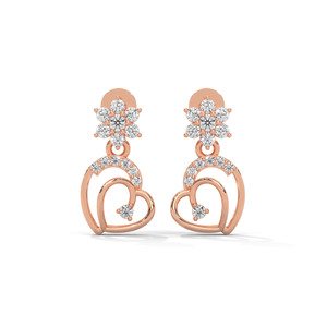 ต่างหูเพชรสุดหรู18K สีโรสโกลด์สำหรับปลูกในห้องทดลองหรูหราสง่างามอย่างยั่งยืนงานฝีมือตามหลักจริยธรรมสวยงามไร้กาลเวลาของขวัญที่สมบูรณ์แบบ - Product Image 1