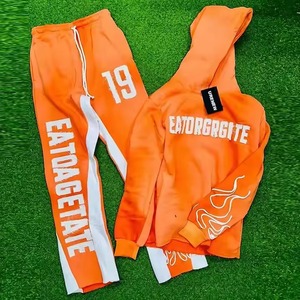 Fabricant Combinaison jogging de haute qualité Ensemble vêtements de sport Ensemble de survêtements unis pour hommes Pantalon de survêtement et sweat à capuche personnalisés Ensemble 2 pièces pour hommes - Product Image 3