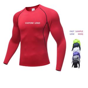 Compression Gym Shirts Surfing Long Sleeve Custom Logo UV <b>BJJ</b> Spandex <b>Rashguard</b> MMA Sublimated Mens Rash Guard DHL FEDEX OEM - Product Image 2