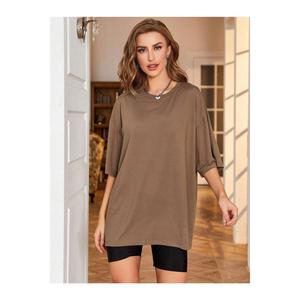 Düz Basic Unisex Oversize Salas t-shirt fidanzato - Product Image 1
