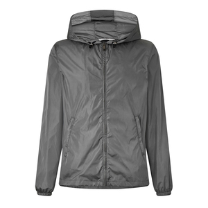 Veste coupe-vent imperméable légère pour homme, logo personnalisé, vêtements de sport d'extérieur à capuche, protection solaire, respirante, imperméable, gris - Product Image 1