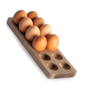 Support de stockage d'oeufs avec plusieurs fentes Plateau de stockage d'oeufs en bois à 12 fentes pour comptoir de cuisine élégant. - Product Image 1