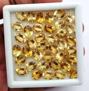 Cuentas de piedras preciosas facetadas de corte ovalado citrino de 7x9mm, cuentas sueltas de piedra calibrada citrino para la fabricación de joyas del fabricante indio - Product Image 5