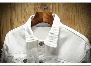 Chaquetas Vaqueras de Moda para Hombre, Abrigos Vaqueros Rosas de Buena Calidad, Chaquetas Vaqueras de Algodón con Agujeros para Hombre, Chaqueta Bomber, Chaquetas Vaqueras Hip-hop - Product Image 4