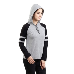 Sweats à capuche oversize pour femmes 100% coton uni décontracté en molleton vêtements de sport avec logo sur le devant - Product Image 4